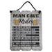 Man Cave Panelled Wood Signs Asstd Design 30x40cm