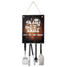 Wooden Grill Signs with Utensils Holding Hooks Assorted Designs