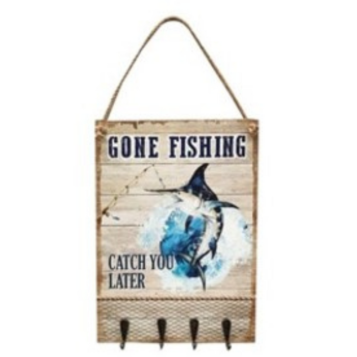 Fishing Sign with 4 Hooks