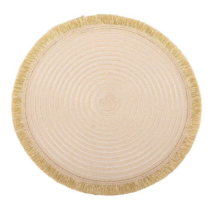 Gold Round Woven Placemat 38.5cm