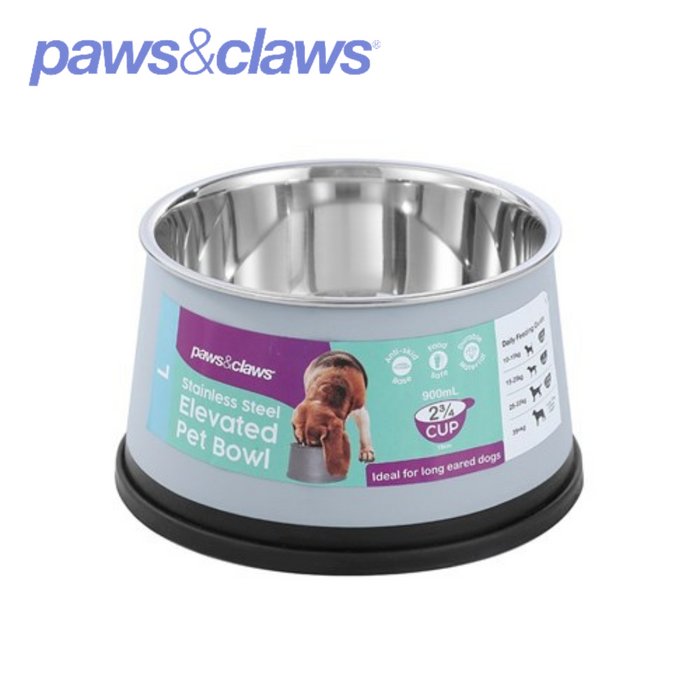 Elevated Pet Bowl S/Steel Non-Slip 900ml 15cm