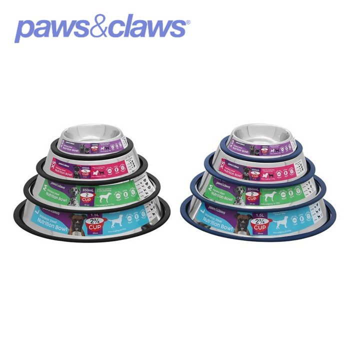 Stainless Steel Pet Bowl Blue Anti-Skid 1.5L