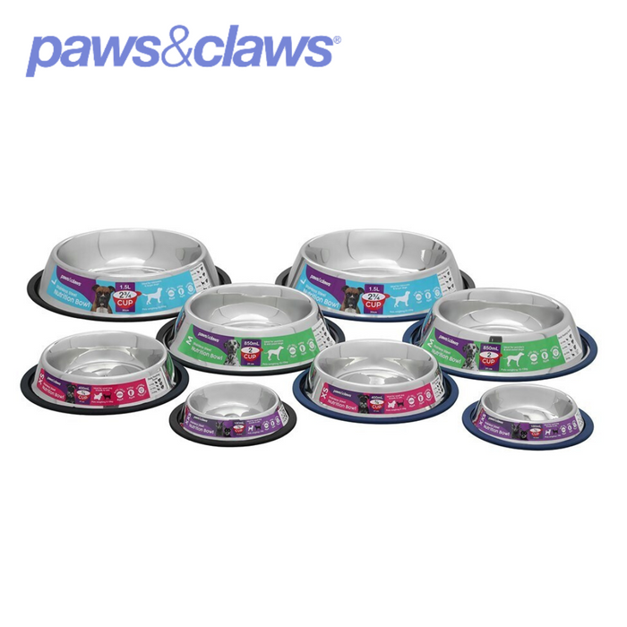 Stainless Steel Pet Bowl Blue Anti-Skid 1.5L