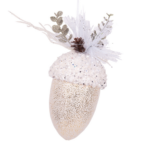 Ronis Acorn Tree Ornament 20x7cm White