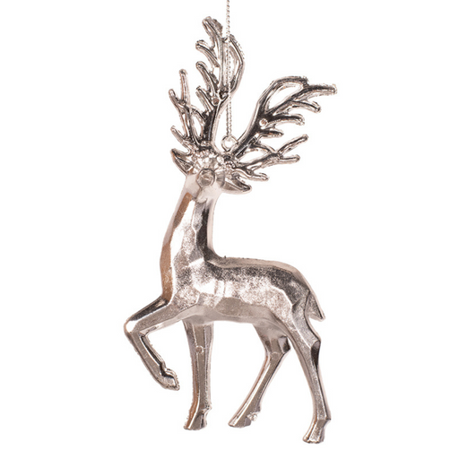 Ronis Acrylic Reindeer Tree Ornament 14.5cm Silver