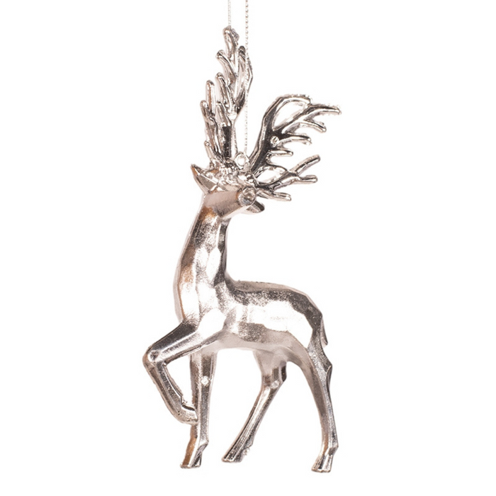 Ronis Acrylic Reindeer Tree Ornament 14.5cm Silver