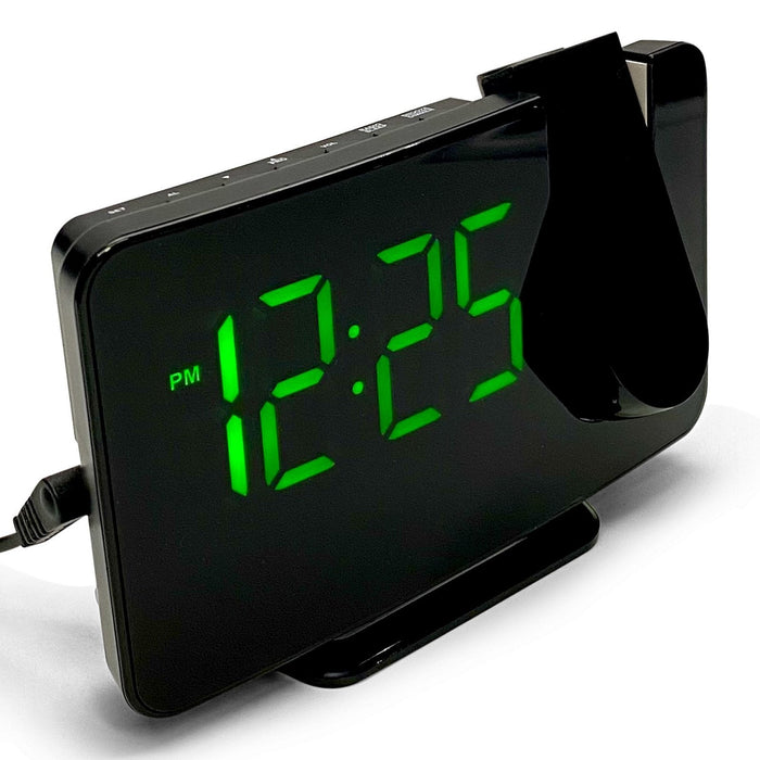 Ronis Adras Projector FM Radio USB Charging Digital Alarm Clock 15x10x4cm 2 Asstd