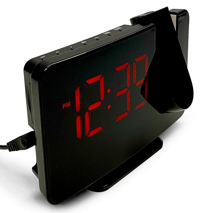 Ronis Adras Projector FM Radio USB Charging Digital Alarm Clock 15x10x4cm 2 Asstd