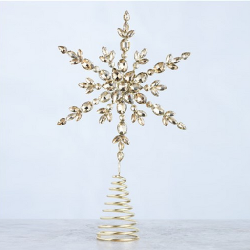 Ronis Amber Glass Snowflake Tree Topper 20x29cm