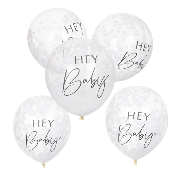 Balloons Botanical Baby Hey Baby Ginger Ray 30cm 5pk