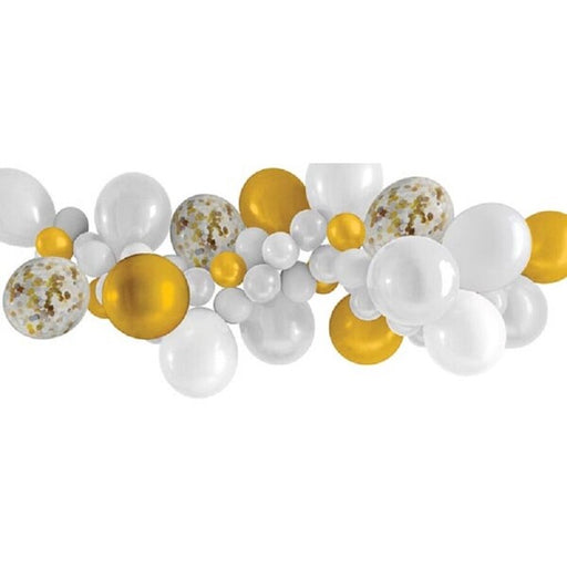 Balloon Garland White and Gold 40pk