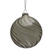 Ronis Bauble Metallic Silver Striped Glass 10cm