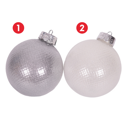 Ronis Baubles 12cm White & Silver 2 Asstd