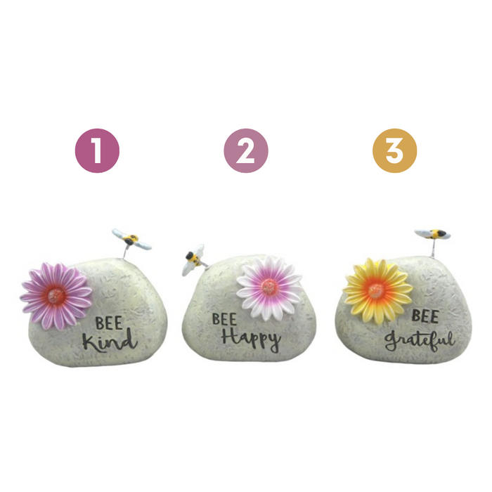 Ronis Bee Inspirational Rocks 10cm 3 Asstd