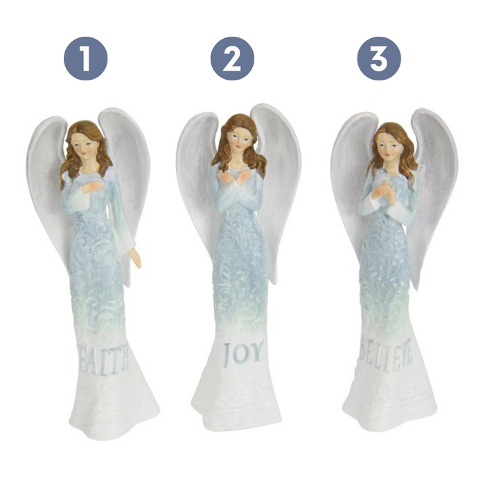 Ronis Blue Inspirational Angel 19cm 3 Asstd