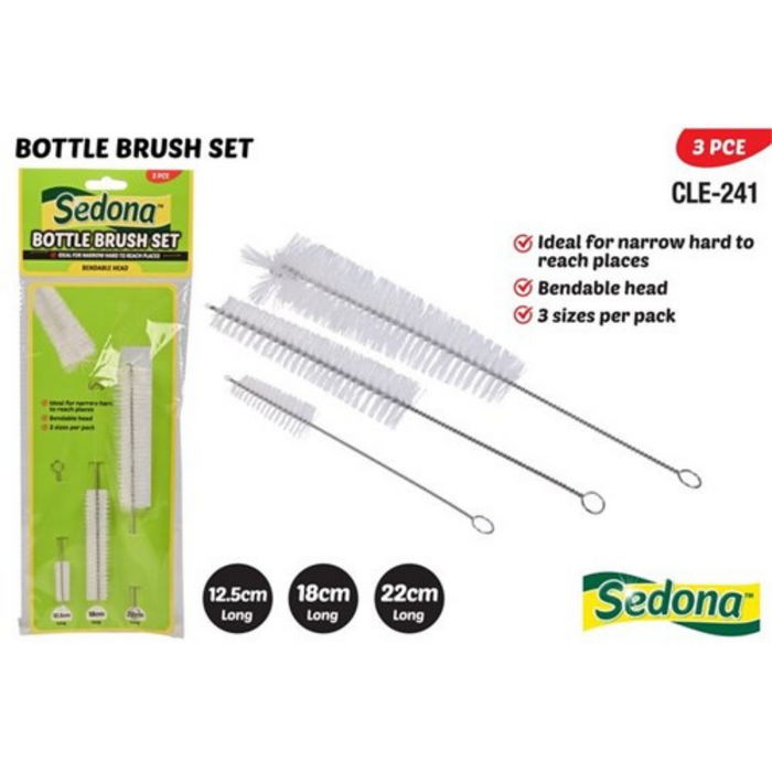 Ronis Bottle Brush Set 3Pce 12.5cm/18cm/22cm Sedona