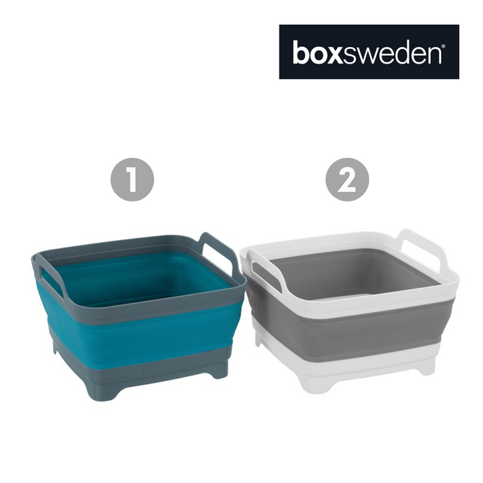 Ronis Boxsweden Foldaway Basin Square with Handles 10.5L 30.5x30x20cm 2 Asstd