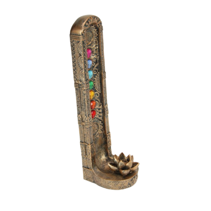 Bronze Chakra Lotus Incense Holder (Gift Box) 23cm