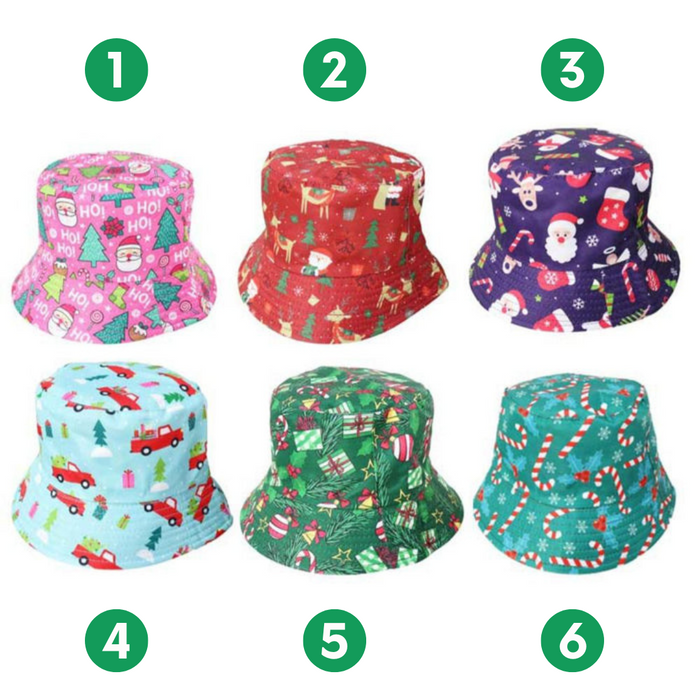 Ronis Bucket Hat Christmas Fun Patterns 6 Asstd