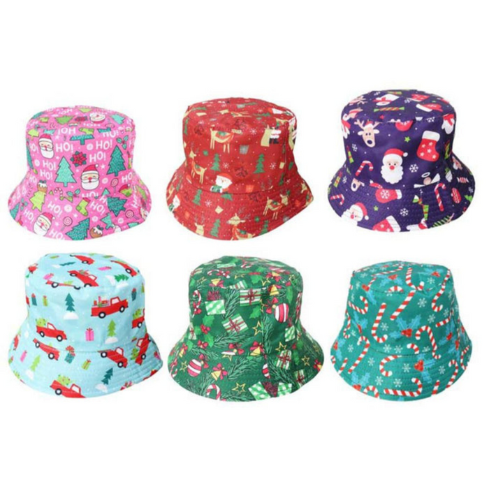 Ronis Bucket Hat Christmas Fun Patterns 6 Asstd