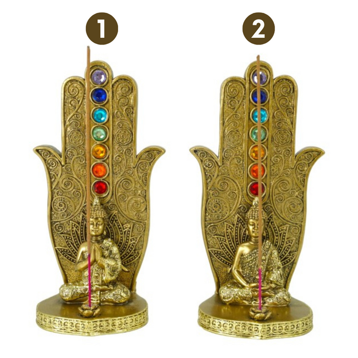 Ronis Buddha On Hamsa Chakra 15cm Gold 2 Asstd