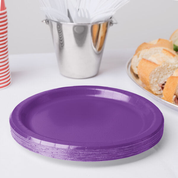 Amethyst Purple Banquet Plates Paper 26cm 24pk