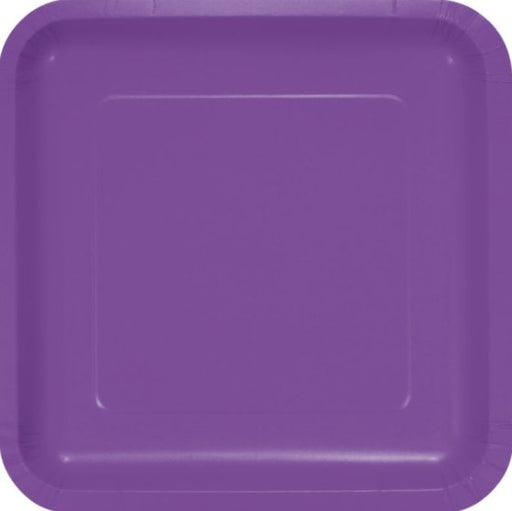 Amethyst Purple Square Dinner Plates Paper 23cm 18pk