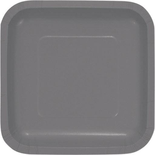 Glamour Gray Square Lunch Plates Paper 18cm 18pk