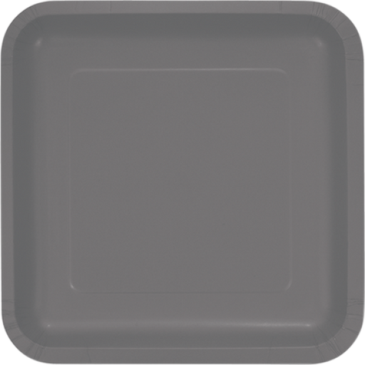 Glamour Gray Square Dinner Plates Paper 23cm 18pk