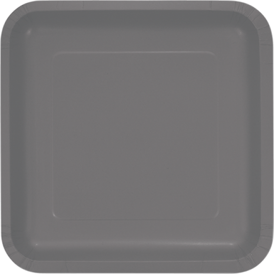 Glamour Gray Square Dinner Plates Paper 23cm 18pk