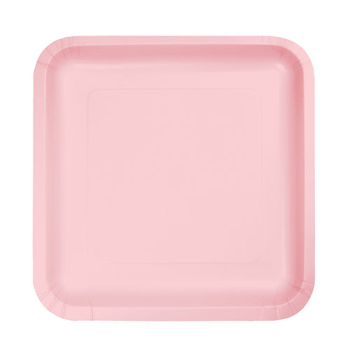 Classic Pink Square Lunch Plates Paper 18cm 18pk