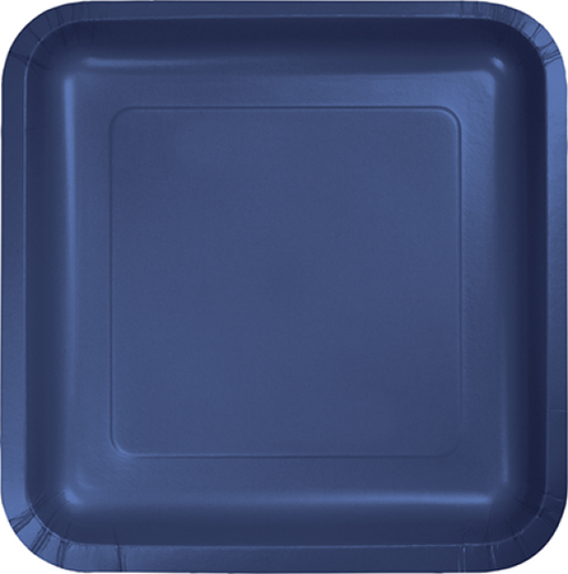 Navy Blue Square Lunch Plates Paper 18cm 18pk