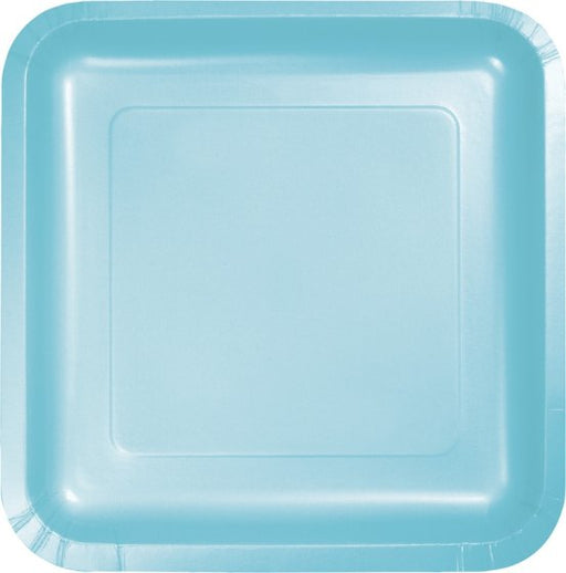 Pastel Blue Square Lunch Plates Paper 18cm 18pk