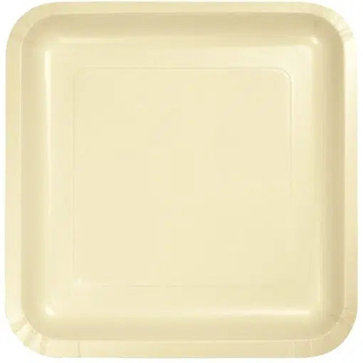 Ivory Square Dinner Plates Paper 23cm 18pk