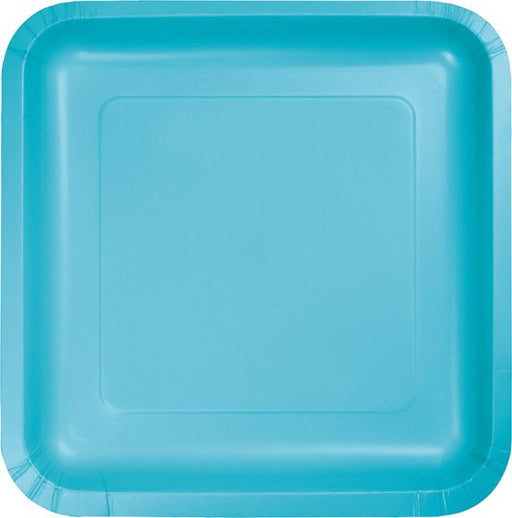 Bermuda Blue Square Dinner Plates Paper 23cm 18pk