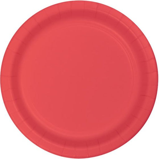 Coral Dinner Plates Paper 23cm 24pk