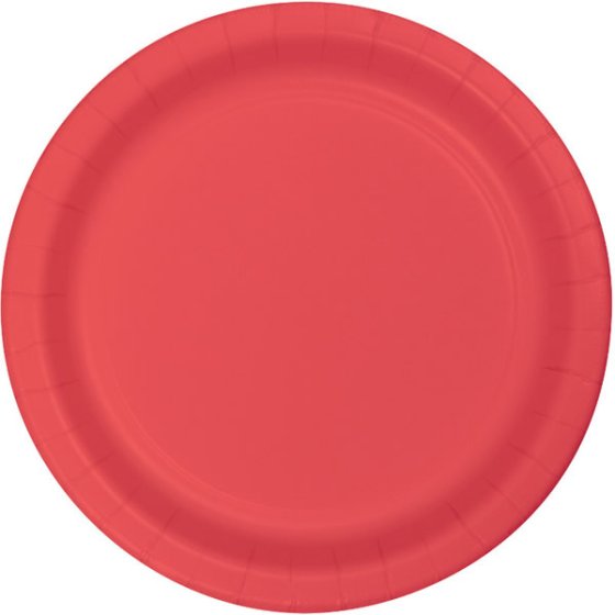 Coral Dinner Plates Paper 23cm 24pk