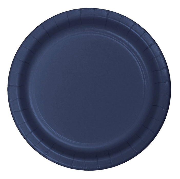 Navy Blue Banquet Plates Paper 26cm 24pk