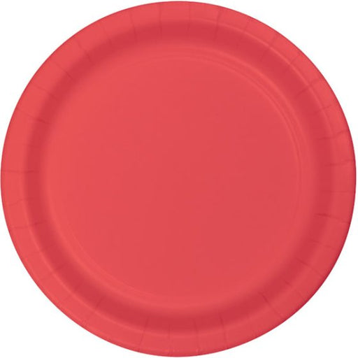 Coral Lunch Plates Paper 18cm 24pk