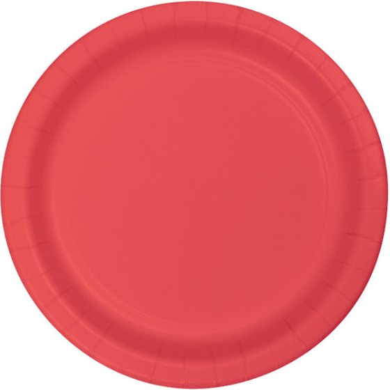 Coral Lunch Plates Paper 18cm 24pk