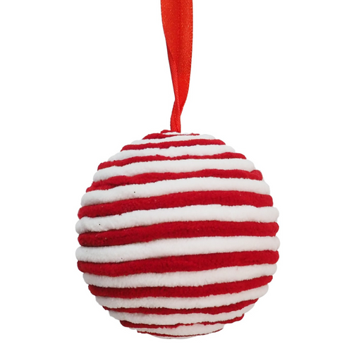 Ronis Candycane Fleece Bauble 10cm