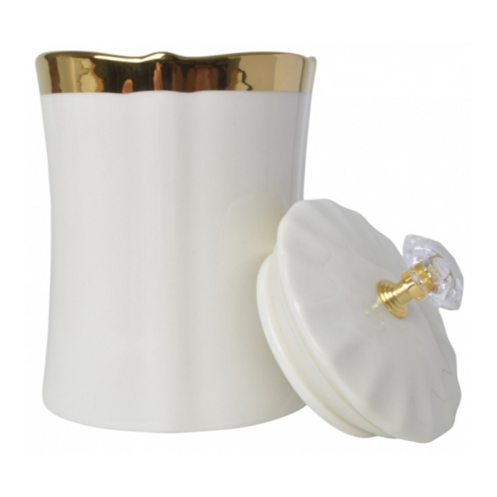 Ronis Canister White & Gold Set of 3