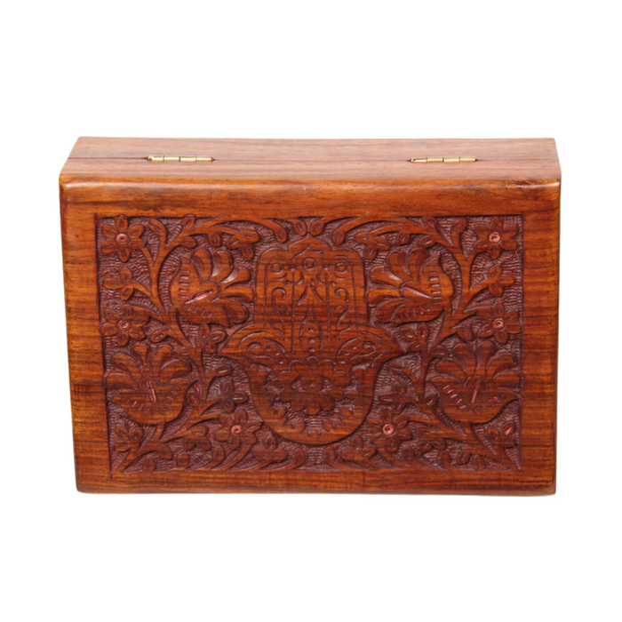 Ronis Carved Hamsa Hand Box 18x13cm