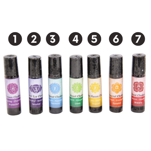 Ronis Chakra Roll with Essential Aromatherapy Oil 10ml 7 Asstd