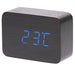 Ronis Checkmate Larch LED Wood Cuboid Alarm Clock 10x7x4.3cm Black