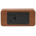 Ronis Checkmate Spruce LED Wood Cuboid Alarm Clock 15x6.8x3.9cm Dark Brown