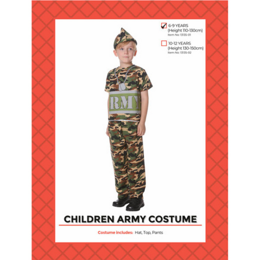 Ronis Children Army Costume 6-9 years old