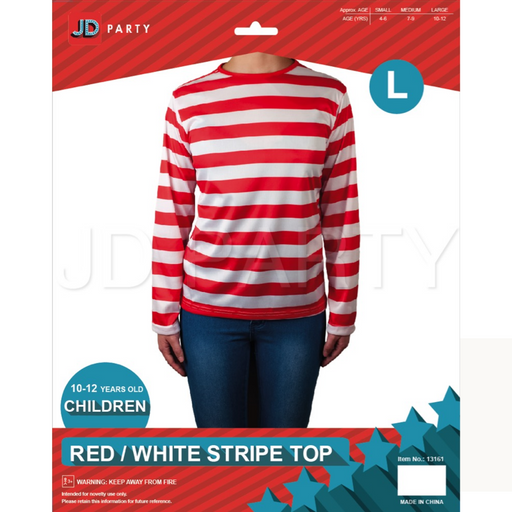 Ronis Children Red and White Stripe Top Large 10-12 years old