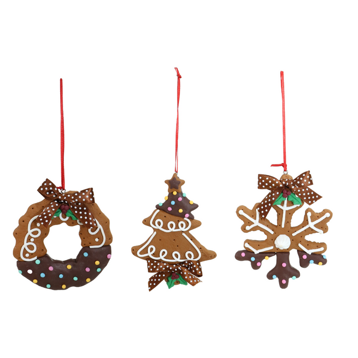 Ronis Chocolate Dipped Gingerbread Deco 3 Asstd