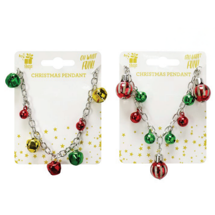 Ronis Christmas Nutbell/Bauble Necklace 2 Asstd